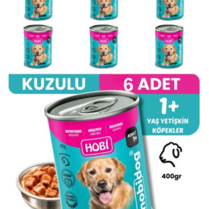 Hobi Hobidog Kuzu Etli Yetişkin Köpek Konservesi 400 Gr x 6 Adet | Tam ve Dengeli Yaş Mama