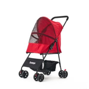Zampa Aero Ultra Hafif Kedi & Köpek Arabası – Kırmızı (42x69x96 cm)