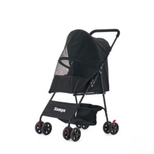 Zampa Aero Kedi & Köpek Arabası Siyah 42×69×96 cm | Ultra Hafif ve Güvenli Taşıma Çözümü