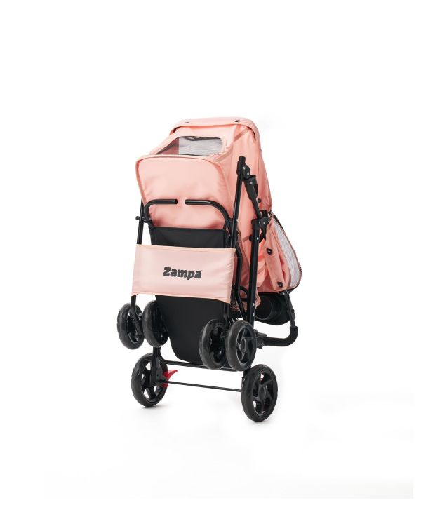 Zampa Core Kedi & Köpek Arabası Pembe 37×55×96 cm | Konforlu ve Güvenli Taşıma Çözümü - Görsel 7