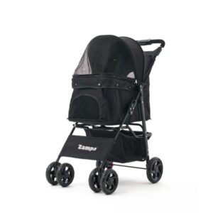 Zampa Core Kedi & Köpek Arabası Siyah 37×55×96 cm | Konforlu ve Güvenli Taşıma Çözümü