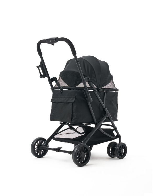 Zampa Flow Kedi & Köpek Arabası Siyah – 15 kg Taşıma Kapasiteli Şık ve Konforlu Puset - Görsel 6