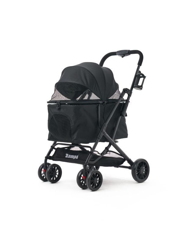 Zampa Flow Kedi & Köpek Arabası Siyah – 15 kg Taşıma Kapasiteli Şık ve Konforlu Puset