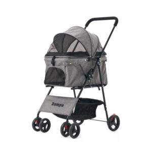 Zampa Flux Kedi & Köpek Arabası Gri – 15 kg Taşıma Kapasiteli Ergonomik Puset
