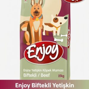 Enjoy Biftekli Yetişkin Köpek Maması 15 Kg – Güçlü Kaslar, Parlak Tüyler, Dengeli Beslenme