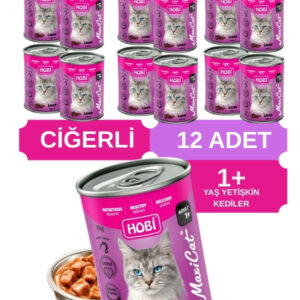 Hobi Maxicat Ciğerli Yetişkin Kedi Konservesi 400 Gr x 12 Adet – Taurin Destekli, Tam ve Dengeli Mama