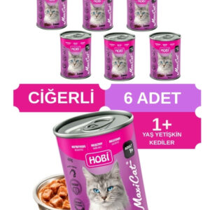 Hobi Maxicat Ciğerli Yetişkin Kedi Konservesi 400 Gr x 6 Adet – Taurin Destekli, Tam ve Dengeli Mama