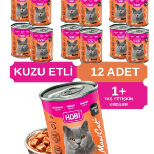 Hobi Maxicat Kuzu Etli Yetişkin Kedi Konservesi 400 Gr x 12 Adet – Taurin Destekli, Tam ve Dengeli Mama
