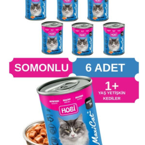 Hobi Maxicat Somonlu Yetişkin Kedi Konservesi 400 Gr x 6 Adet – Omega Destekli, Tam ve Dengeli Mama