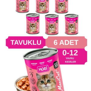 Hobi Maxicat Tavuklu Yavru Kedi Konservesi 400 Gr x 6 Adet – Vitamin Destekli, Tam ve Dengeli Mama