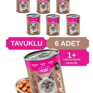 Hobi Maxicat Tavuklu Yetişkin Kedi Konservesi 400 Gr x 6 Adet – Taurin Destekli, Tam ve Dengeli Mama
