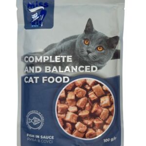Miss Kis Balıklı Yetişkin Kedi Pouch 100 Gr – Soslu ve Lezzetli Tam Yaş Mama