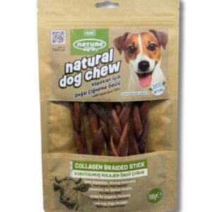 Naturelife Kurutulmuş Kolajen Örgü Çubuk Köpek Çiğneme Ödülü 100 gr – Sağlıklı ve Dayanıklı Çiğneme Ürünü