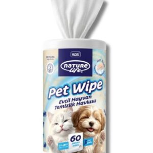Naturelife Pet Wipe Evcil Hayvan Temizlik Havlusu 60 Adet (XL) – Yumuşak ve Hijyenik Temizlik