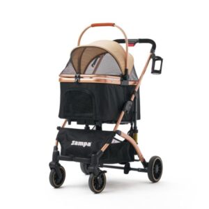 Zampa Mode Kedi & Köpek Arabası Haki – 20 kg Kapasiteli Premium Gold Tasarım