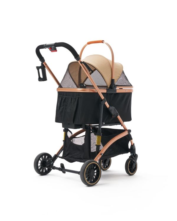 Zampa Mode Kedi & Köpek Arabası Haki – 20 kg Kapasiteli Premium Gold Tasarım - Görsel 5