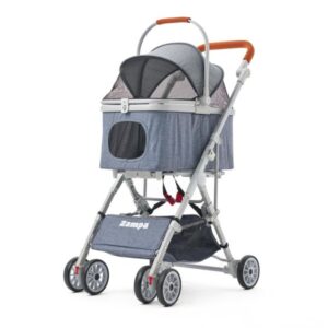 Zampa Move Kedi & Köpek Arabası Gri – 15 kg Kapasiteli Şık ve Konforlu Puset