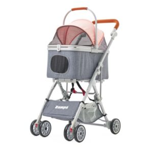 Zampa Move Kedi & Köpek Arabası Pembe – 15 kg Kapasiteli Ayrılabilen Pusetli Şık Tasarım