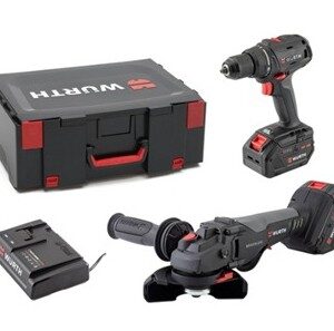 WÜRTH M-CUBE İkili Set 18V – Darbeli Somun Sıkma & Avuç Taşlama + 2 Akü & Şarj Cihazı