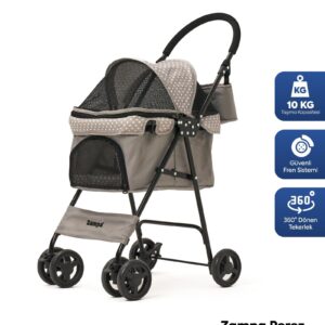 Zampa Perez Kedi Köpek Arabası Puantiyeli – Kompakt, Hafif ve Şehir İçin Pratik Taşıma