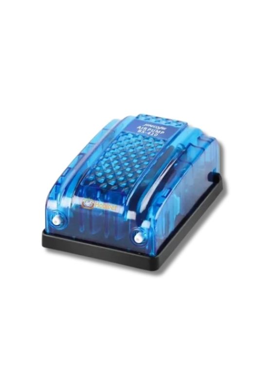 Jingye BS-410 Çift Çıkışlı Akvaryum Hava Motoru Mavi 5W – Güçlü ve Sessiz Oksijen Desteği
