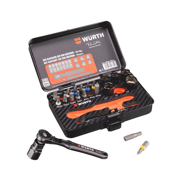 WÜRTH RW Edition Lokma ve Bits Uç Seti, Cırcırlı 23 Parça – Profesyonel Kalite