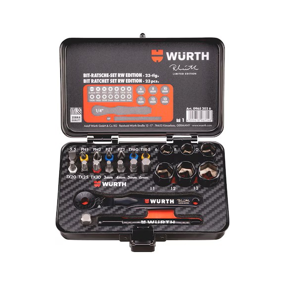 WÜRTH RW Edition Lokma ve Bits Uç Seti, Cırcırlı 23 Parça – Profesyonel Kalite - Görsel 2