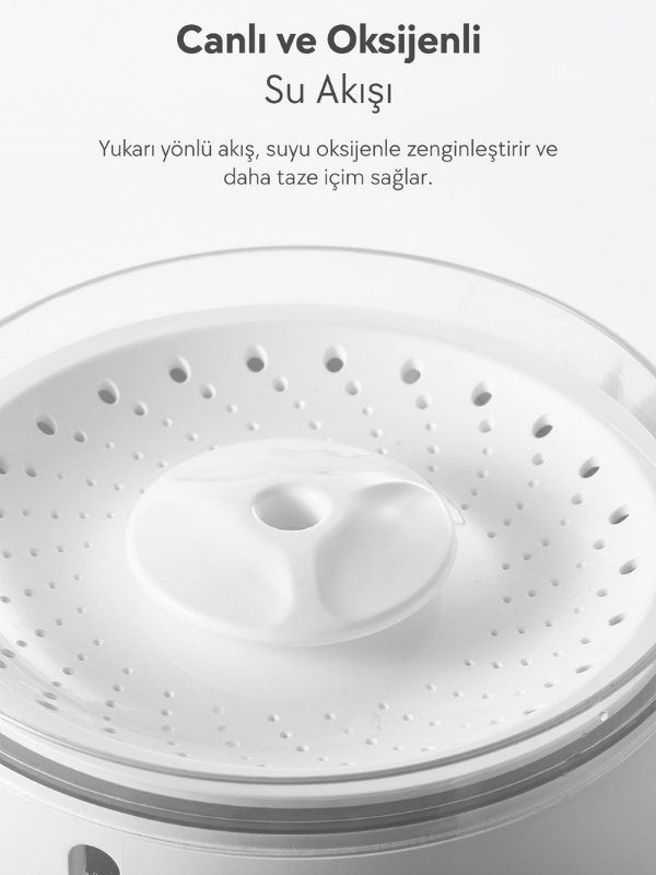 Dogness D09 Akıllı Otomatik Su Pınarı 2.2 L Beyaz – Evcil Dostlar İçin Taze ve Sağlıklı Su - Görsel 2