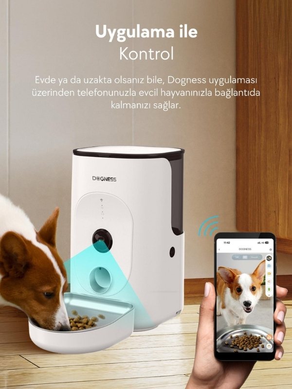 Dogness Rover F15 Otomatik Mama Kabı 4 L Çelik – Akıllı Besleme ve Güvenli Takip - Görsel 2