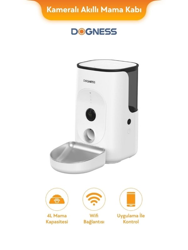Dogness Rover F15 Otomatik Mama Kabı 4 L Çelik – Akıllı Besleme ve Güvenli Takip