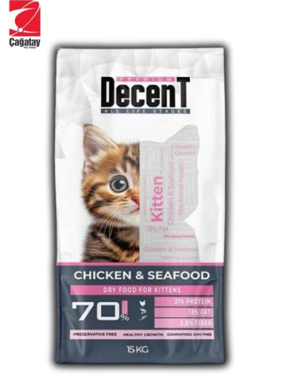 Decent Kitten Tavuklu ve Balıklı Yavru Kedi Maması 15 Kg – Sağlıklı ve Dengeli Beslenme