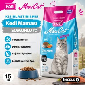 Hobi Maxicat Kısırlaştırılmış Somonlu Kedi Maması 15 Kg | Yetişkin Kediler için Sağlıklı Beslenme