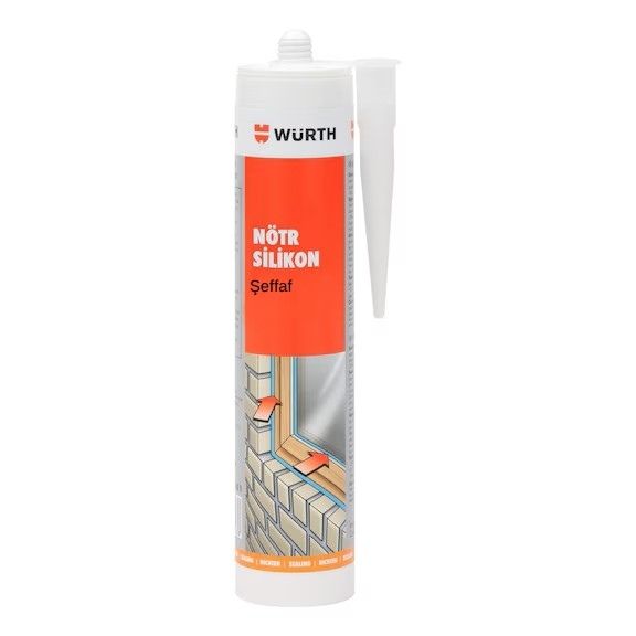 WÜRTH Nötr Silikon Şeffaf 310 ml | Yüksek Performanslı Sızdırmazlık ve Dolgu Malzemesi