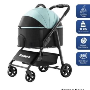 Zampa Celes Kedi & Köpek Arabası Mavi-Siyah (LD02X-BL) | Konforlu ve Prestijli Seyahat Çözümü