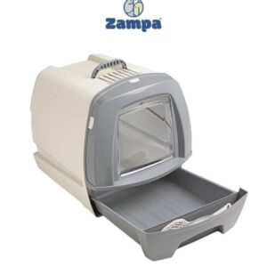 Zampa Plus 80' Maxi Kapalı Kedi Tuvaleti (ZIT-2730) | Büyük Boy Alt Hazneli Pratik Çözüm