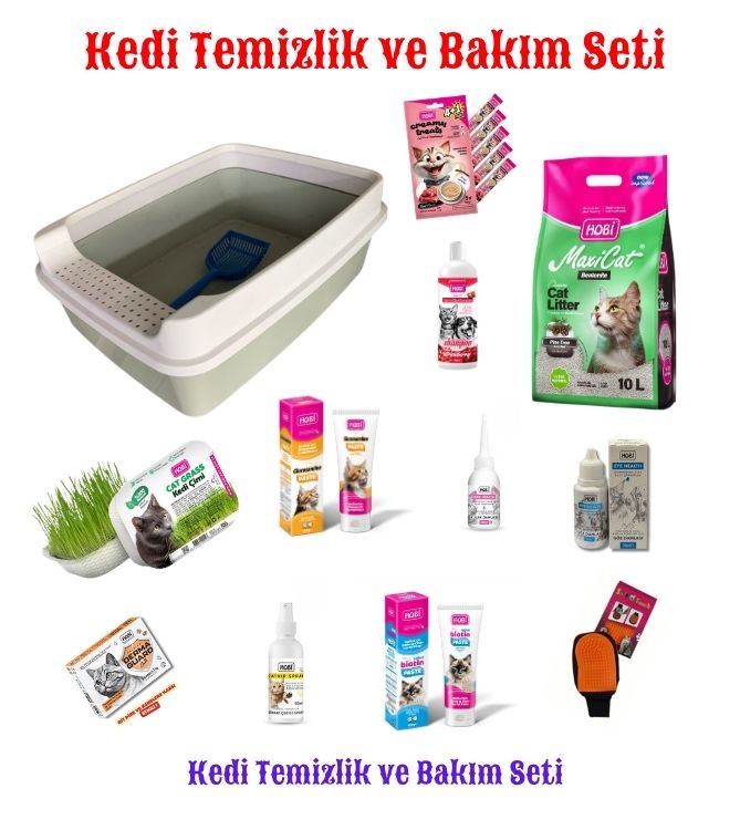 Kedi Temizlik ve Bakım Seti 13 Ürün | Komple Sağlık ve Hijyen Paketi