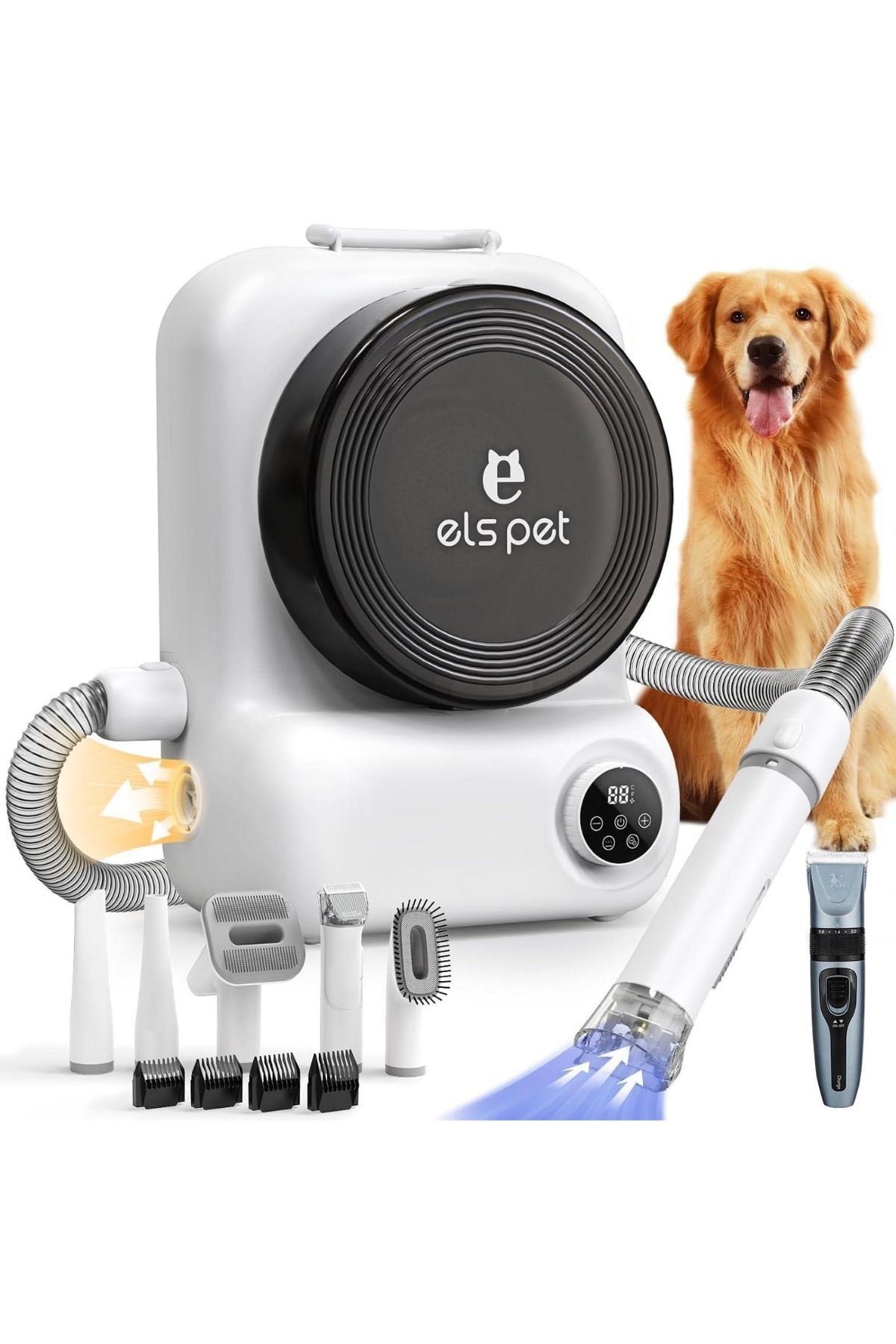 Els Pet Kedi Köpek Tıraş Makinesi (ELS-4392) | 5’i 1 Arada Vakumlu Bakım Çözümü