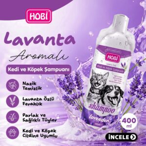 Hobi Lavanta Kokulu Kedi ve Köpek Şampuanı 400ml | Doğal ve Ferahlatıcı Temizlik