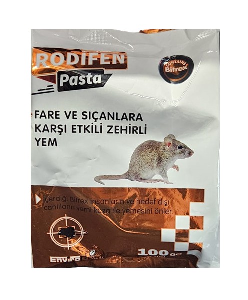 Enviro Pest Rodifen Pasta Yem 100 Gr | Nemli Ortamlara Uygun Hazır Kullanımlı Yem Formu