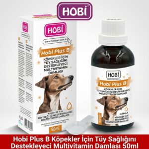 Hobi Plus B Köpekler İçin Tüy Sağlığını Destekleyici Multivitamin Damlası 50 ML | Biyotin ve Çinko İçeren Tamamlayıcı Yem
