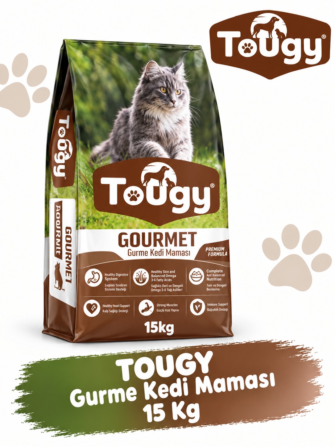 TOUGY Gurme Tavuklu Yetişkin Kedi Maması 15 Kg - %29 Proteinli Tam ve Dengeli Kedi Maması