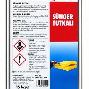 WÜRTH Sünger Tutkalı 15 Kg | Tekstil, Sünger ve Kumaş Yapıştırıcı Solvent Bazlı